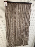 RETRO WOOD BEADED CURTAIN - 33.5 X 5 FT