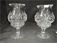 7.25 “ PAIR OF CRYSTAL 2 PC CANDLE HOLDERS