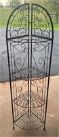 4 shelf 58" metal corner cupboard