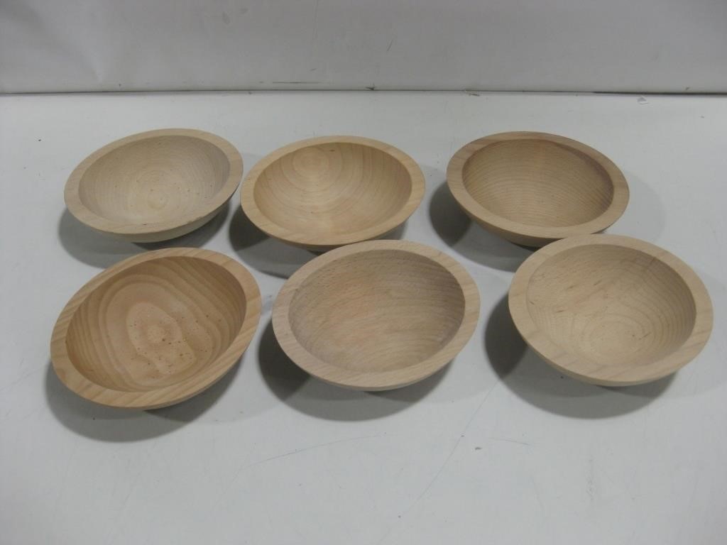 Six 6" Tree Spirit Wood Bowls