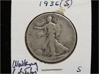 1936 S WALKING LIBERTY HALF DOLLAR 90%