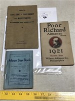 1948 Moon Book, 1921 Poor Richard Almanac, 1934