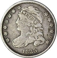 1835 CAPPED BUST DIME - FINE, OLD CLEANING