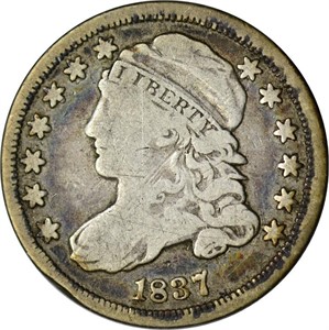 1837 CAPPED BUST DIME - VG