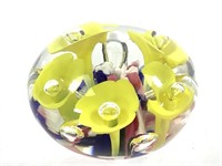 Bob St. Clair Art Glass Flower Paperweight