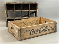 Lot: 2 Wood Soda Crates- 1 Coca-Cola