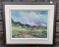 NICE SCENIC SIGNED FRAMED PAINTING 26 X 22 INCH