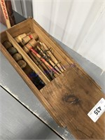 Table croquet game in wood box