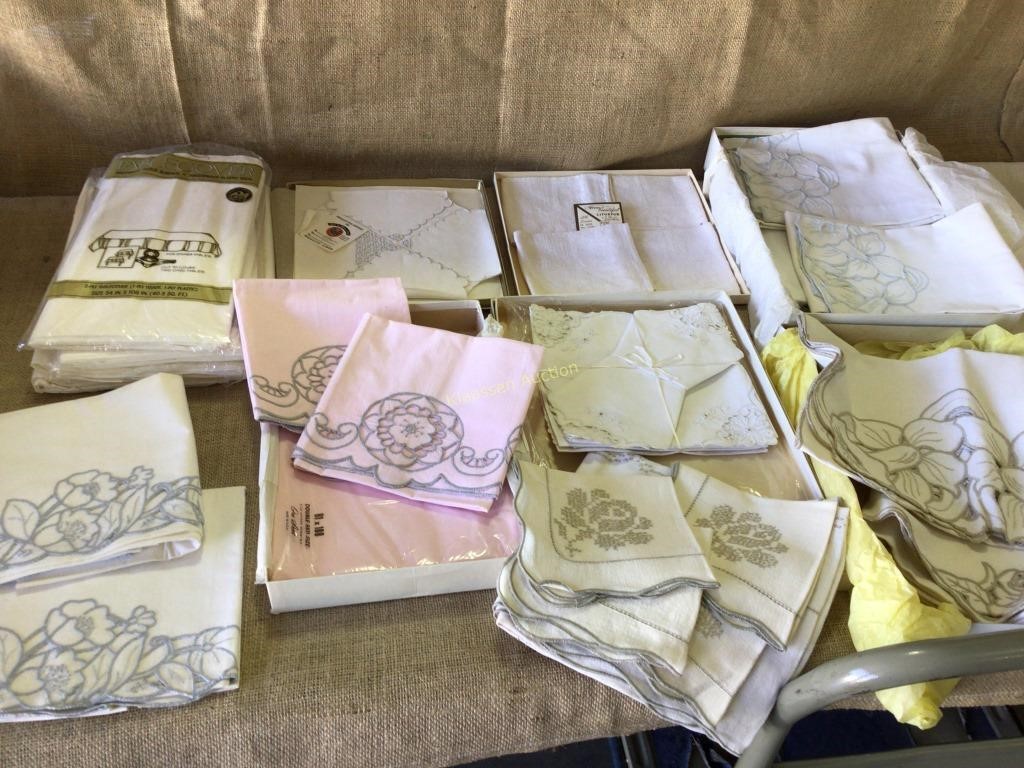 Vintage Table linens and bed linens and