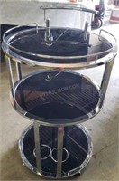 Chrome & Dark Glass Bar Cart MSRP $200