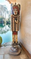 6.5 FT NATIVE AMERICAN CIGAR SHOP WOODEN STATUE