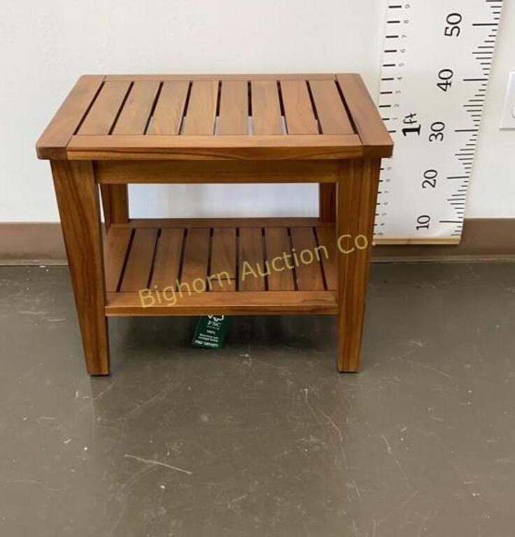 Teak Bench Approx 20"x14”x17” Tall