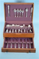 W. M. Rogers Silver Plate Flatware and Case