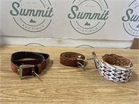3 leather Fossil belts