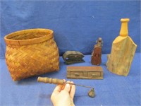 basket -wooden trinket holders -wood candle holder