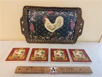 Rooster Tray & Coasters