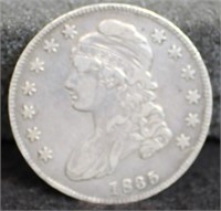 1835 50 C. HALF DOLLAR EF40 ORIGINAL COIN