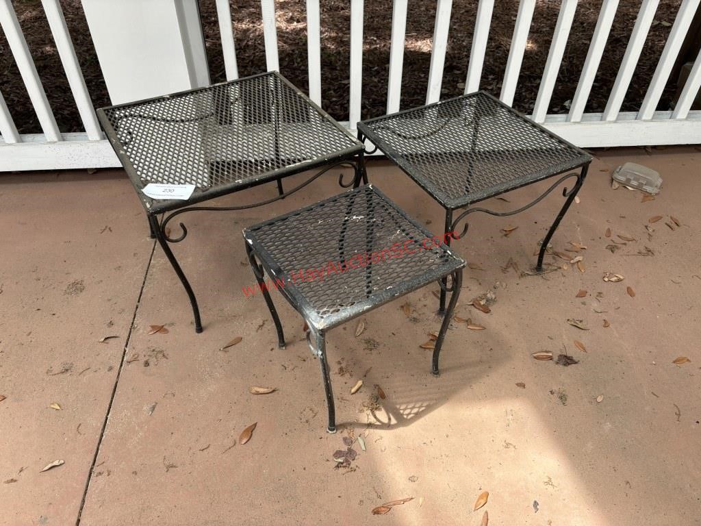 LOT - (3) METAL SIDE TABLES