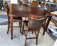 Pub Style Table w/ Butterfly Leaf & 4 Chairs