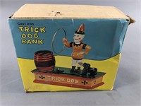 Cast Iron Trick Dog Bank Repro in Box