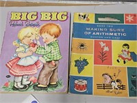 Vintage Coloring Book & Math Book for Kids