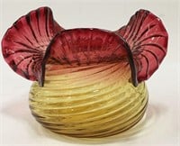 Amberina Swirl Design Bowl