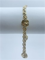 14K GOLD BRACELET -8" L - 3.42 GRAMS