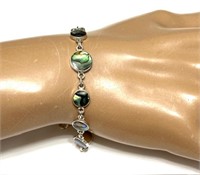 Sterling silver Abalone Circle Design Bracelet