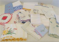 Linens - Some w/Embroidery/Dishcloths/Hankies