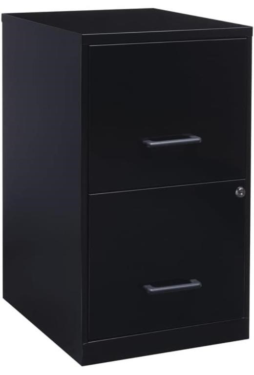 (P) Pemberly Row 2 Drawers Vertical Black Metal Fi