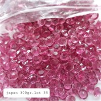 VTG JAPAN-MADE 9MM ROSE ACRYLIC STONES 300 GR