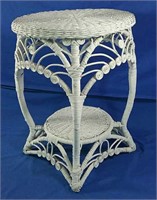 White wicker table 23"H matching 175