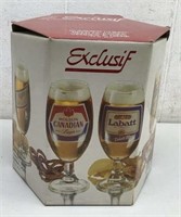 Boxed never used (4) adv beer glass collection by