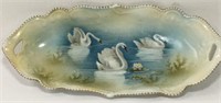 R. S. Prussia Porcelain Swan Scene Tray