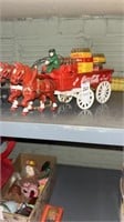 Vintage Coca Cola Cast iron horse drawn wagon