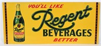 REGENT BEVERAGES EMBOSSED TIN SIGN