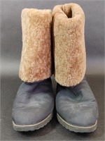 Bruno Magli Club Black & Brown Fur Boots Size 39