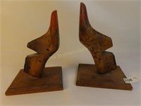 Pr of Cobbler Shoe Bookends, Marked Coutour