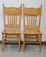 2 pcs Pressed Back Dining Chairs