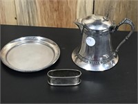 New Amsterdam Siver CO Cream pitcher, & plate set