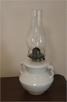 Nice Antique Ironstone Oil Lamp