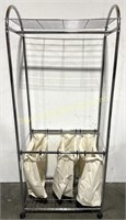 Metal Rolling Laundry Clothes Basket Cart
