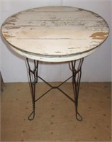 Soda fountain table with white painted top.