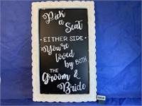 Wood Frame w Chalk Board Back, 31x19.5"