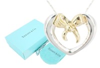 18k Gold Tiffany & Co. Heart Ribbon Necklace