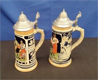 Pair German Steins