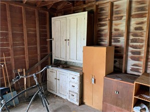 Vintage Farmhouse Hutch Cabinet