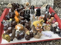 Assorted Ceramic and resin dogs