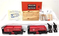 Postwar Lionel O Gauge two 55 Tie-Jector cars 1 bo