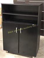 Black and Chrome Office Storage Cupboard